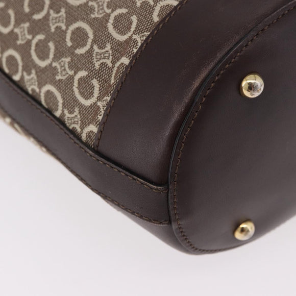 CELINE C Macadam Canvas Tote Bag Beige Gold Auth 187756