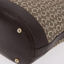 CELINE C Macadam Canvas Tote Bag Beige Gold Auth 187756-15