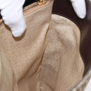 CELINE C Macadam Canvas Tote Bag Beige Gold Auth 187756-20