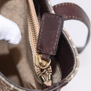 CELINE C Macadam Canvas Tote Bag Beige Gold Auth 187756-22