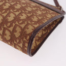 Christian Dior Trotter Canvas Shoulder Bag Red Gold Auth 187757-14