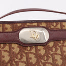 Christian Dior Trotter Canvas Shoulder Bag Red Gold Auth 187757-17