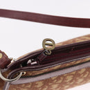 Christian Dior Trotter Canvas Shoulder Bag Red Gold Auth 187757-10