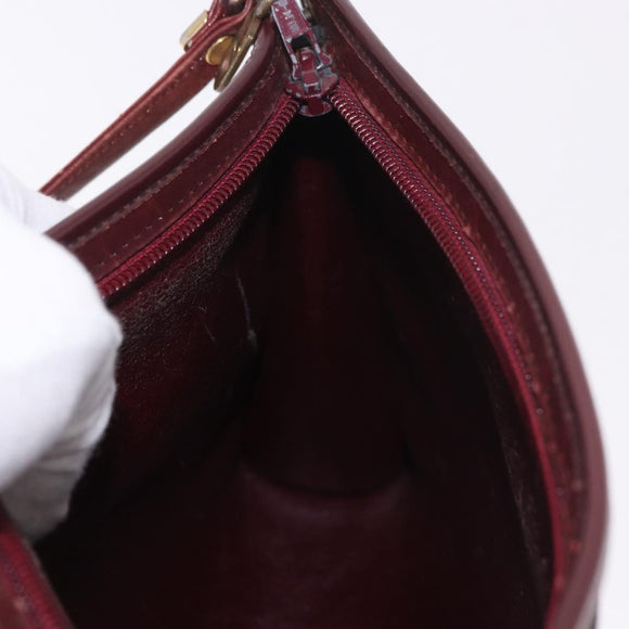 Christian Dior Trotter Canvas Shoulder Bag Red Gold Auth 187757