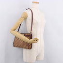 Christian Dior Trotter Canvas Shoulder Bag Red Gold Auth 187757-20