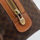 CELINE Macadam Canvas Hand Bag PVC Leather Brown Gold Auth 187766A-14