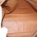 CELINE Macadam Canvas Hand Bag PVC Leather Brown Gold Auth 187766A-16