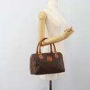 CELINE Macadam Canvas Hand Bag PVC Leather Brown Gold Auth 187766A-21