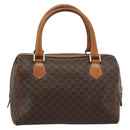 CELINE Macadam Canvas Hand Bag PVC Leather Brown Gold Auth 187766A-3