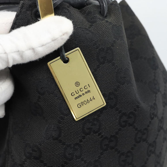 GUCCI Shoulder Bag Canvas Black 90644 Auth 187767