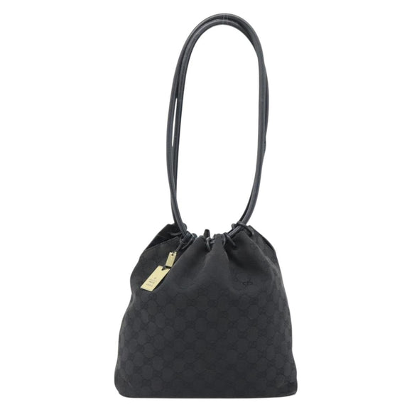 GUCCI Shoulder Bag Canvas Black 90644 Auth 187767
