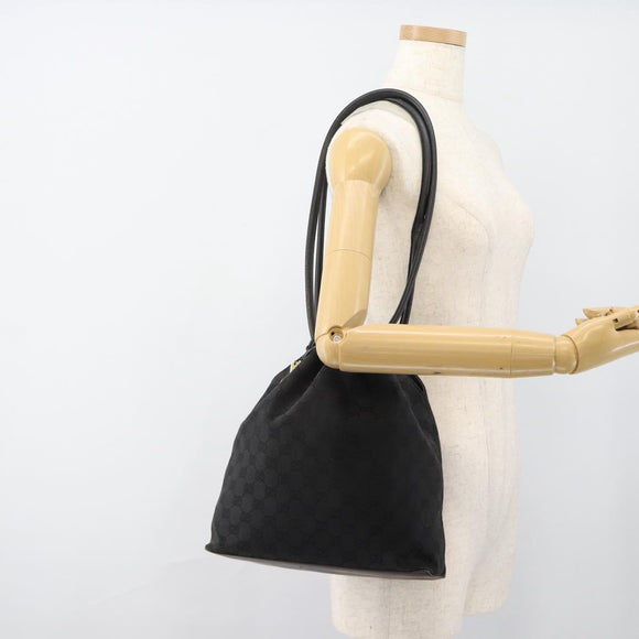 GUCCI Shoulder Bag Canvas Black 90644 Auth 187767