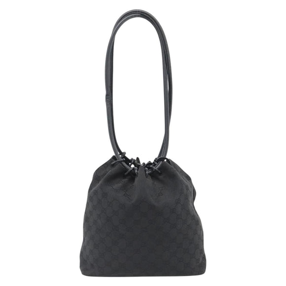 GUCCI Shoulder Bag Canvas Black 90644 Auth 187767