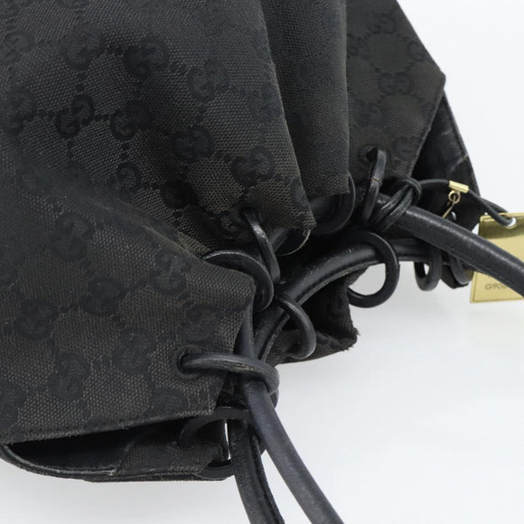 GUCCI Shoulder Bag Canvas Black 90644 Auth 187767