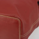 LOEWE Shoulder Bag Leather Red Silver Auth 187768A-9
