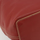 LOEWE Shoulder Bag Leather Red Silver Auth 187768A-14
