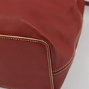 LOEWE Shoulder Bag Leather Red Silver Auth 187768A-15