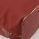 LOEWE Shoulder Bag Leather Red Silver Auth 187768A-16