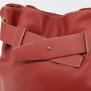 LOEWE Shoulder Bag Leather Red Silver Auth 187768A-10