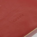 LOEWE Shoulder Bag Leather Red Silver Auth 187768A-17