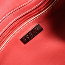 LOEWE Shoulder Bag Leather Red Silver Auth 187768A-18
