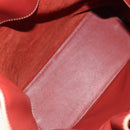 LOEWE Shoulder Bag Leather Red Silver Auth 187768A-11