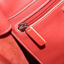 LOEWE Shoulder Bag Leather Red Silver Auth 187768A-21