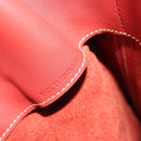 LOEWE Shoulder Bag Leather Red Silver Auth 187768A-12