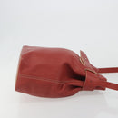 LOEWE Shoulder Bag Leather Red Silver Auth 187768A-3