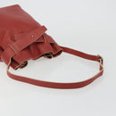 LOEWE Shoulder Bag Leather Red Silver Auth 187768A-7