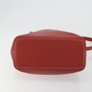 LOEWE Shoulder Bag Leather Red Silver Auth 187768A-5