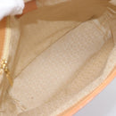 CELINE C Macadam Canvas Tote Bag Suede Pink Gold Auth 187769A-10