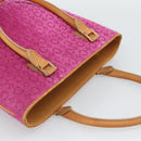 CELINE C Macadam Canvas Tote Bag Suede Pink Gold Auth 187769A-6