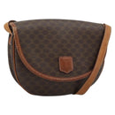 CELINE Macadam Canvas Shoulder Bag PVC Leather Brown Gold Auth 187770-1