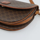 CELINE Macadam Canvas Shoulder Bag PVC Leather Brown Gold Auth 187770-9