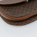 CELINE Macadam Canvas Shoulder Bag PVC Leather Brown Gold Auth 187770-14