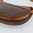 CELINE Macadam Canvas Shoulder Bag PVC Leather Brown Gold Auth 187770-15