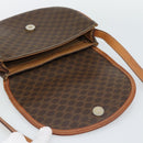 CELINE Macadam Canvas Shoulder Bag PVC Leather Brown Gold Auth 187770-17