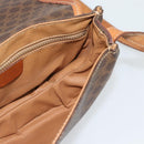 CELINE Macadam Canvas Shoulder Bag PVC Leather Brown Gold Auth 187770-19