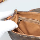 CELINE Macadam Canvas Shoulder Bag PVC Leather Brown Gold Auth 187770-21
