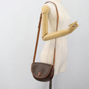 CELINE Macadam Canvas Shoulder Bag PVC Leather Brown Gold Auth 187770-22