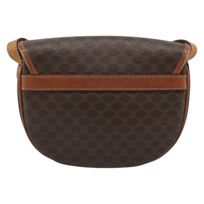 CELINE Macadam Canvas Shoulder Bag PVC Leather Brown Gold Auth 187770 - 0