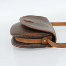 CELINE Macadam Canvas Shoulder Bag PVC Leather Brown Gold Auth 187770-4