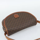 CELINE Macadam Canvas Shoulder Bag PVC Leather Brown Gold Auth 187770-6