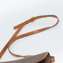 CELINE Macadam Canvas Shoulder Bag PVC Leather Brown Gold Auth 187770-8