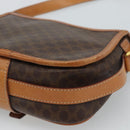 CELINE Macadam Canvas Shoulder Bag PVC Leather Brown Gold Auth 187771-12