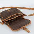 CELINE Macadam Canvas Shoulder Bag PVC Leather Brown Gold Auth 187771-14