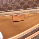 CELINE Macadam Canvas Shoulder Bag PVC Leather Brown Gold Auth 187771-15