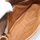 CELINE Macadam Canvas Shoulder Bag PVC Leather Brown Gold Auth 187771-16