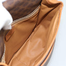 CELINE Macadam Canvas Shoulder Bag PVC Leather Brown Gold Auth 187771-17